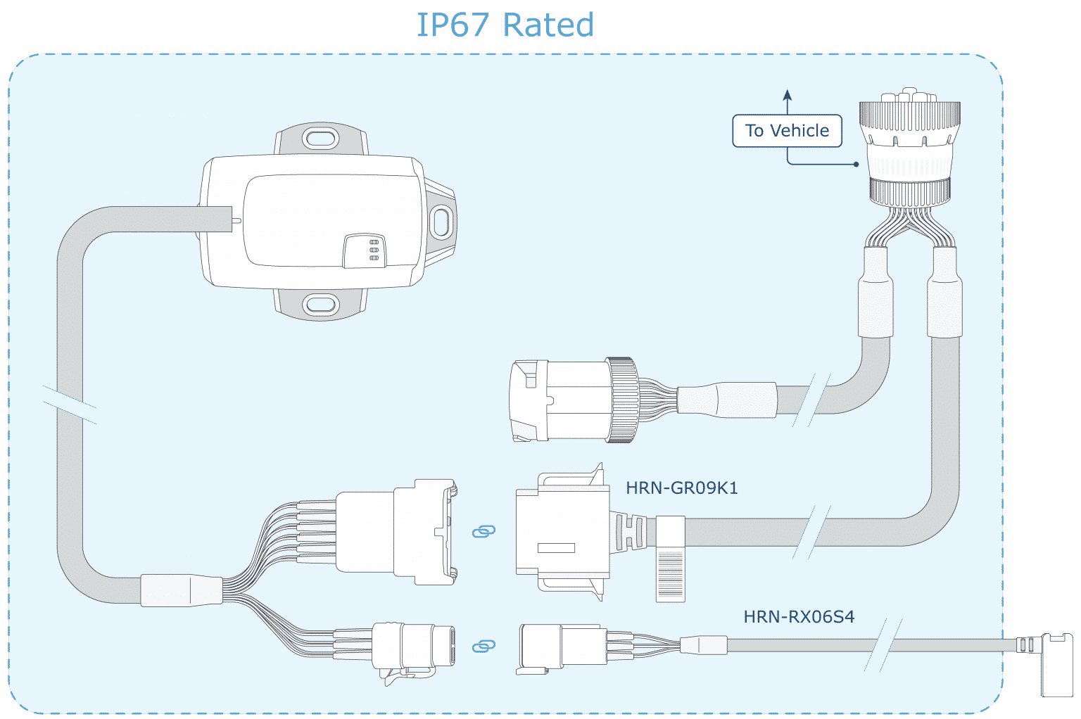 Geotab HRN-RX06S4 IOX Kabelbaum 6Pol. Adapter länge 100cm für GO 9 ...